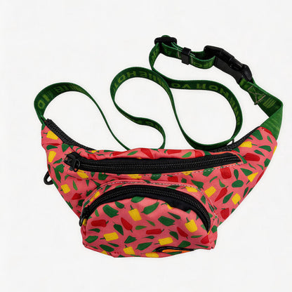 FUREVER365 Lightweight Pet Walking Waist Bag Leaf Print Storage Fanny Pack Multi-purpose Chest Bag