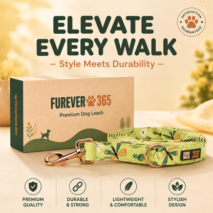 FUREVER365 Black Cherry Fashion Print Pet Leash Durable Polyester Dog Traction Rope Cat Walking Leash