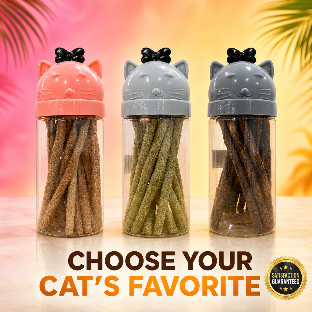 FUREVER365 Bottled Catnip Silvervine Stick Cat Toy Gall Fruit Molar Chew Stick Natural Cat Snack