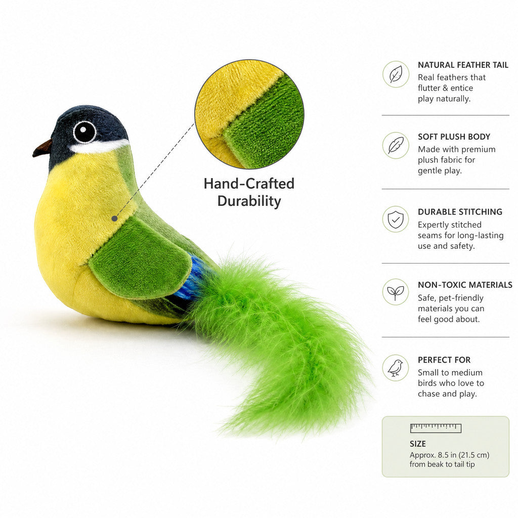 FUREVER365 Catnip Toy with Silvervine Crinkle Paper Cat Plush Toy Feather Bird Duck Interactive Toy