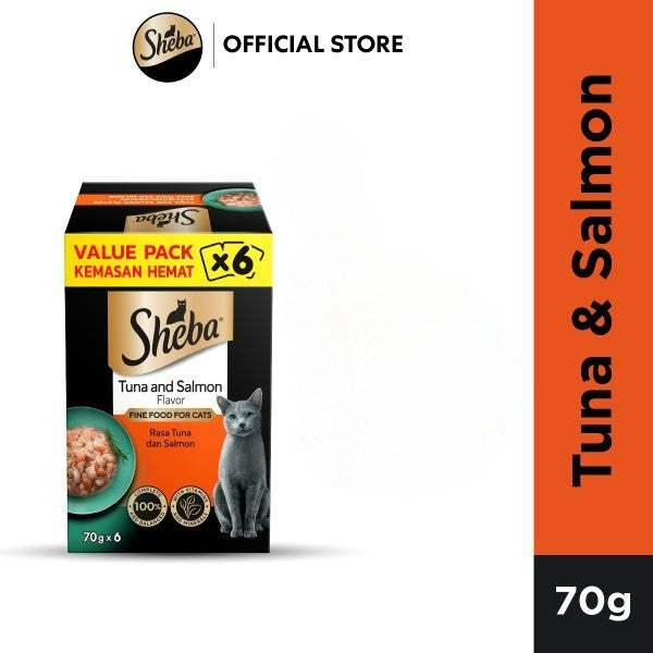 Value Pack (6 Packs) SHEBA Wet Cat Food for Adult - All Flavors - 70g x 6