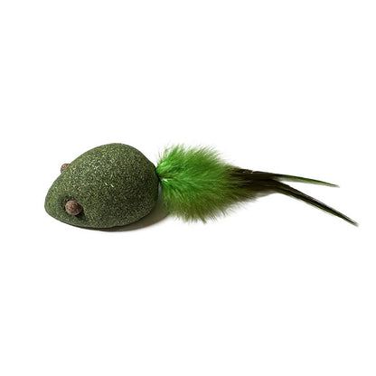 FUREVER365 Natural Catnip Toy Silvervine Mouse Cat Toy Gall Fruit Molar Chew Toy with Feather Kitten