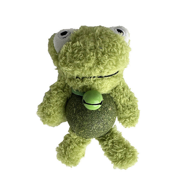 FUREVER365 Cute Catnip Toy Cat Plush Doll Molar Toy Gall Fruit Cat Chew Toy with Bell Interactive Toy