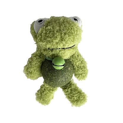 FUREVER365 Cute Catnip Toy Cat Plush Doll Molar Toy Gall Fruit Cat Chew Toy with Bell Interactive Toy