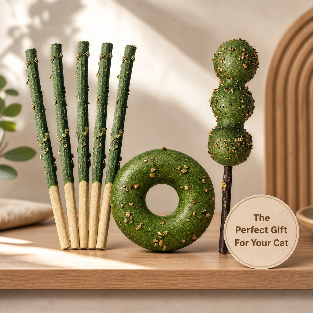 FUREVER365 Natural Catnip Tanghulu Cat Toy Silvervine Stick Gall Fruit Molar Chew Toy Teeth Cleaning