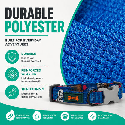 FUREVER365 Premium Dog Collar Adjustable Breathable Webbing Collar 1.5cm Width (30-37cm) Collar ONLY