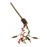 FUREVER365 Interactive Cat Teaser Wand Catnip Silvervine Molar Stick Feather Toy with Bell Kitten