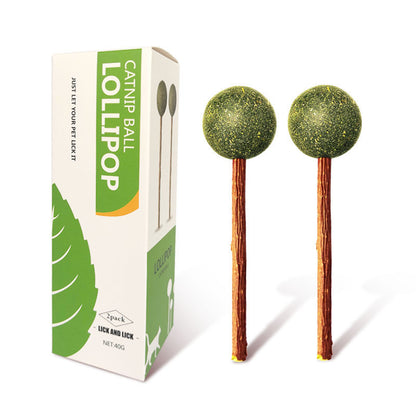 FUREVER365 Natural Catnip Lollipop Cat Toy Silvervine Stick Molar Chew Toy Lickable Kitten Teaser