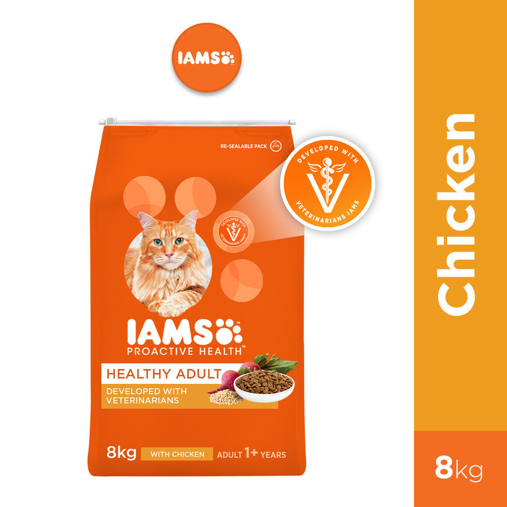 IAMS Dry Cat Food For Adult Cat - Mother&Kitten / Tuna&Salmon / Chicken / Indoor&Hairball Care / Chicken&Salmon 8kg