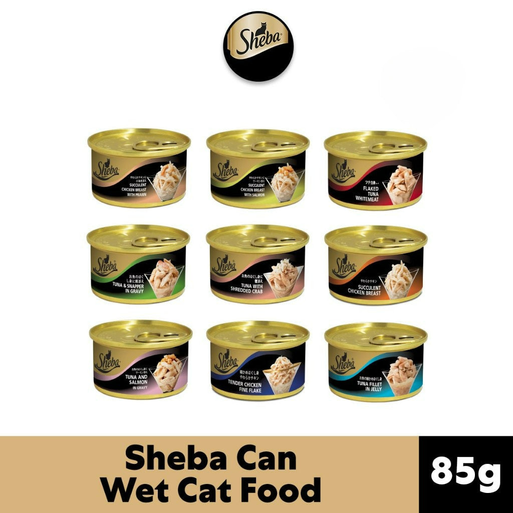 Sheba Wet Cat Food Canned For Adult Cat - All Flavors 85g per can