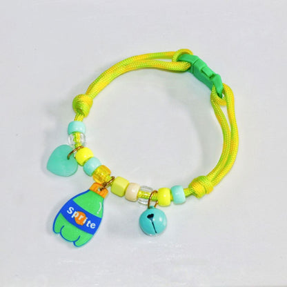 FUREVER365 Colorful Bead Pet Collar Adjustable Cat Dog Necklace Cute Smiley Heart Sun Flower Pendant