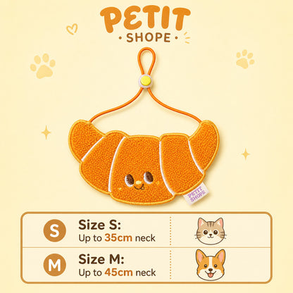 FUREVER365 Cute Croissant Bread Pet Bib Original Design Cat Dog Saliva Towel Decorative Scarf Kucing