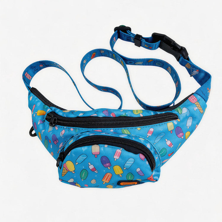 FUREVER365 Lightweight Pet Walking Waist Bag Leaf Print Storage Fanny Pack Multi-purpose Chest Bag