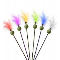 FUREVER365 Interactive Cat Teaser Wand Catnip Silvervine Molar Stick Feather Toy with Bell Kitten