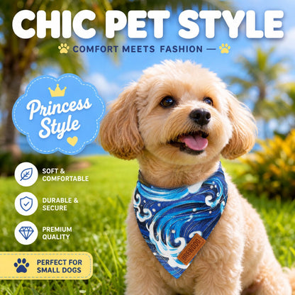 FUREVER365 Pet Bandana Collar Leash Set Dog Scarf Traction Rope Outdoor Walking Adjustable Accessories