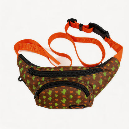 FUREVER365 Lightweight Pet Walking Waist Bag Leaf Print Storage Fanny Pack Multi-purpose Chest Bag