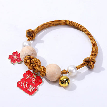 FUREVER365 Cat Anti Flea Mosquito Repellent Collar Natural Camphor Wood Bell Collar Lucky Charm Scarf