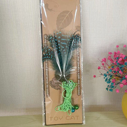 FUREVER365 Interactive Cat Spring Toy with Natural Feather Catnip Silvervine Hemp Rope Molar Toy