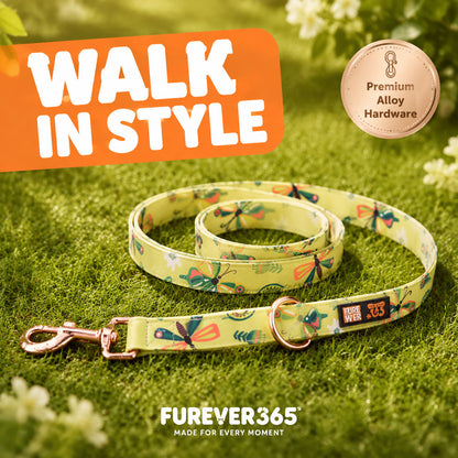 FUREVER365 Black Cherry Fashion Print Pet Leash Durable Polyester Dog Traction Rope Cat Walking Leash