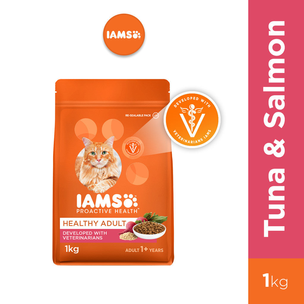 IAMS Dry Cat Food For Adult Cat - Mother & Kitten / Tuna & Salmon / Chicken / Indoor & Hairball Care 1kg