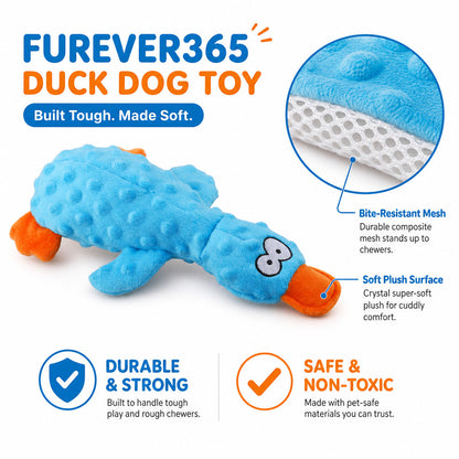 FUREVER365 Cute Duck Pet Plush Toy Squeaky Dog Toy Interactive Crinkle Molar Toy Bite Resistant Doll DT-2404