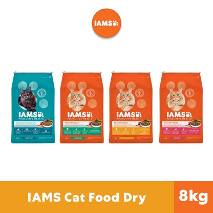 IAMS Dry Cat Food For Adult Cat - Mother&Kitten / Tuna&Salmon / Chicken / Indoor&Hairball Care / Chicken&Salmon 8kg