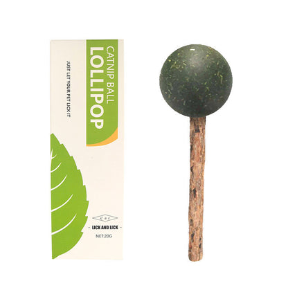 FUREVER365 Natural Catnip Lollipop Cat Toy Silvervine Stick Molar Chew Toy Lickable Kitten Teaser