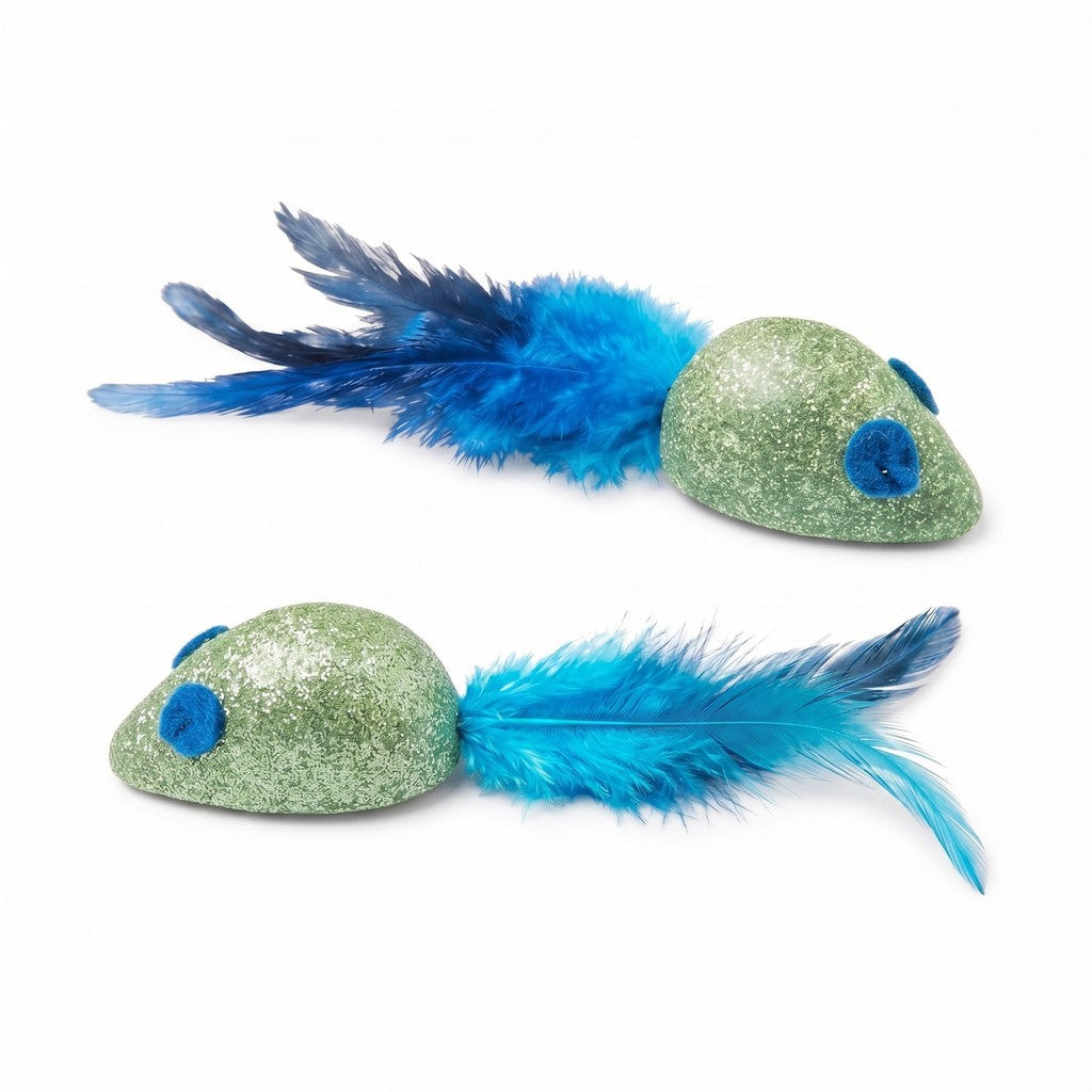 FUREVER365 Natural Catnip Toy Silvervine Mouse Cat Toy Gall Fruit Molar Chew Toy with Feather Kitten