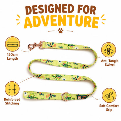 FUREVER365 Black Cherry Fashion Print Pet Leash Durable Polyester Dog Traction Rope Cat Walking Leash