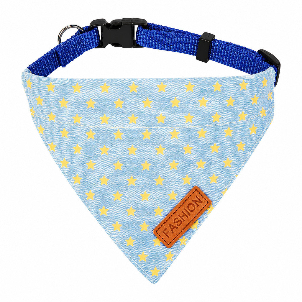 FUREVER365 Pet Bandana Collar Leash Set Dog Scarf Traction Rope Outdoor Walking Adjustable Accessories