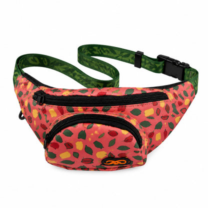 FUREVER365 Lightweight Pet Walking Waist Bag Leaf Print Storage Fanny Pack Multi-purpose Chest Bag