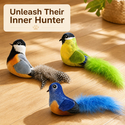FUREVER365 Catnip Toy with Silvervine Crinkle Paper Cat Plush Toy Feather Bird Duck Interactive Toy