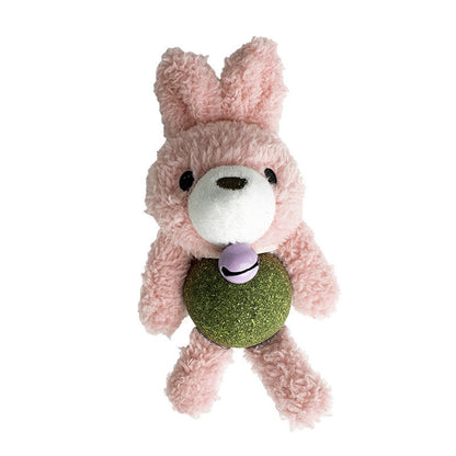 FUREVER365 Cute Catnip Toy Cat Plush Doll Molar Toy Gall Fruit Cat Chew Toy with Bell Interactive Toy
