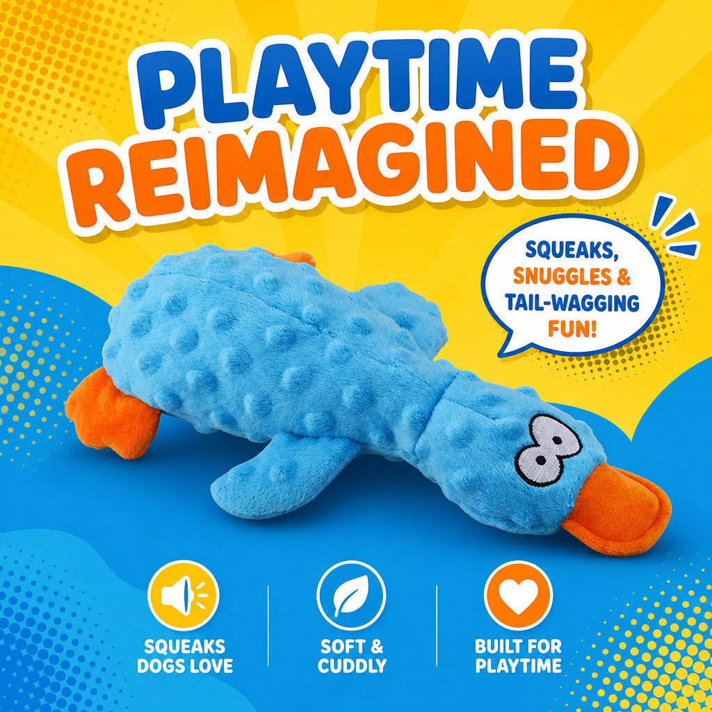 FUREVER365 Cute Duck Pet Plush Toy Squeaky Dog Toy Interactive Crinkle Molar Toy Bite Resistant Doll DT-2404