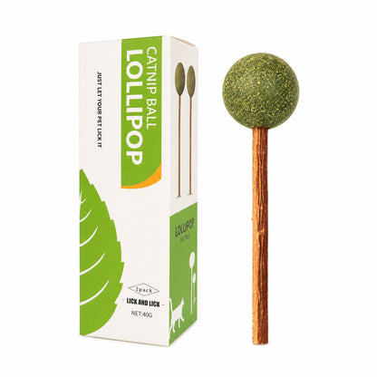 FUREVER365 Natural Catnip Lollipop Cat Toy Silvervine Stick Molar Chew Toy Lickable Kitten Teaser