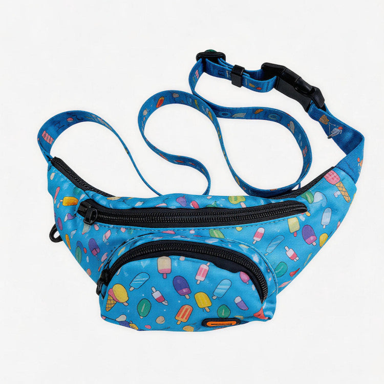 FUREVER365 Lightweight Pet Walking Waist Bag Leaf Print Storage Fanny Pack Multi-purpose Chest Bag