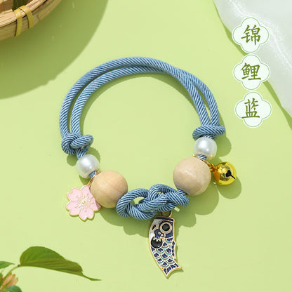 FUREVER365 Cat Anti Flea Mosquito Repellent Collar Natural Camphor Wood Bell Collar Lucky Charm Scarf
