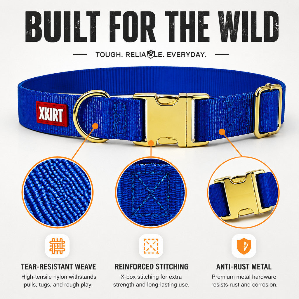 FUREVER365 Macaron Pet Dog Collar Adjustable Puppy Collar with Gold Buckle for Small Medium Large Dog