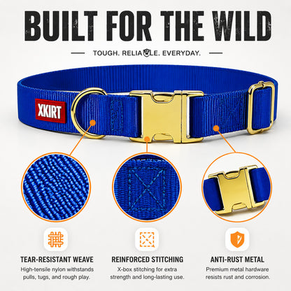 FUREVER365 Macaron Pet Dog Collar Adjustable Puppy Collar with Gold Buckle for Small Medium Large Dog