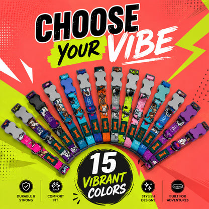 FUREVER365 Premium Dog Collar Adjustable Breathable Webbing Collar 1.5cm Width (30-37cm) Collar ONLY