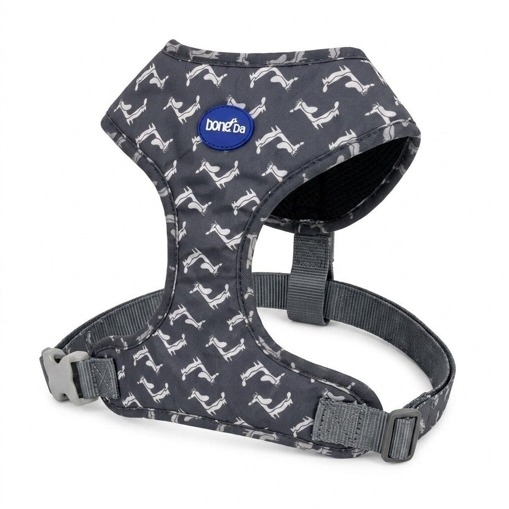 FUREVER365 Houndstooth Pet Harness Leash Set with Poop Bag Dispenser Breathable Dog Vest Chest Strap