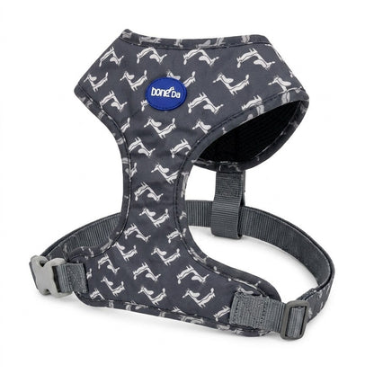 FUREVER365 Houndstooth Pet Harness Leash Set with Poop Bag Dispenser Breathable Dog Vest Chest Strap