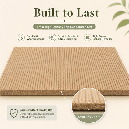 FUREVER365 Self-Adhesive Cat Scratch Mat Sofa Protector Wear-Resistant Felt Wall Pad Customizable DIY