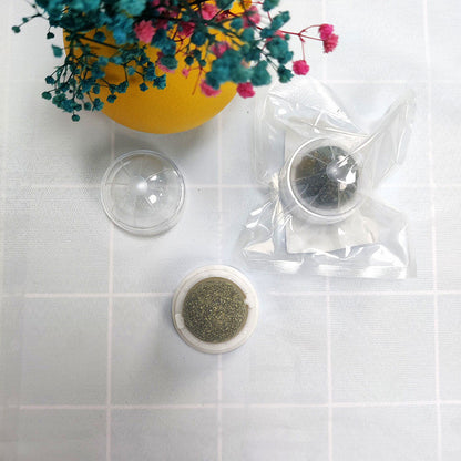 FUREVER365 Natural Catnip Ball Toy Rotating Silvervine Wall Stick-on Cat Lick Fun Gall Fruit Molar