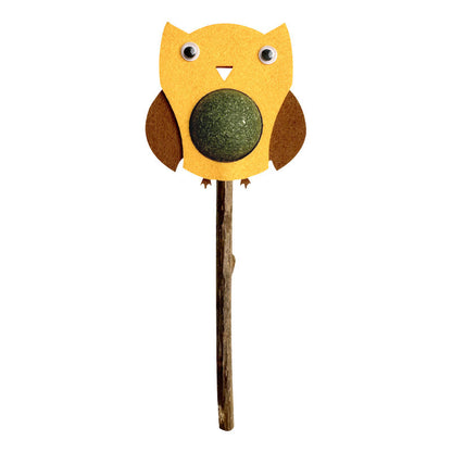 FUREVER365 Natural Catnip Lollipop Cat Toy Silvervine Stick Gall Fruit Molar Chew Toy Teeth Cleaning