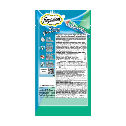 TEMPTATIONS Creamy Purrrr-ee Cat Treats - Chicken & Tuna / Salmon & Cheese / Maguro & Scallop 48g