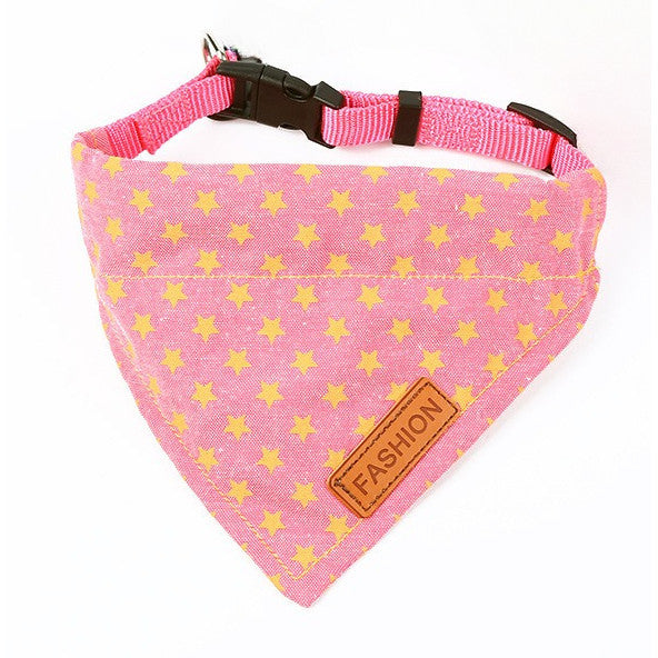FUREVER365 Pet Bandana Collar Leash Set Dog Scarf Traction Rope Outdoor Walking Adjustable Accessories