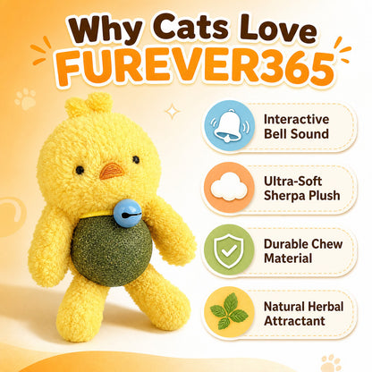 FUREVER365 Cute Catnip Toy Cat Plush Doll Molar Toy Gall Fruit Cat Chew Toy with Bell Interactive Toy