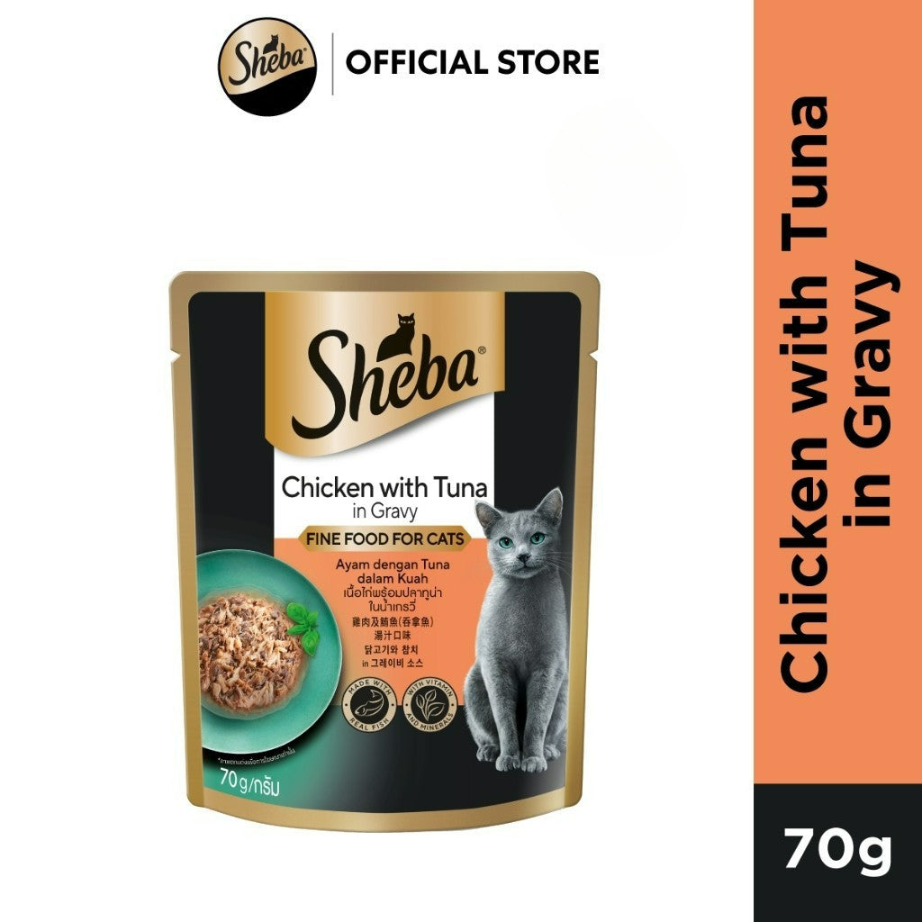 SHEBA Wet Cat Food for Adult and Kitten - All Flavors - 70g per Pack