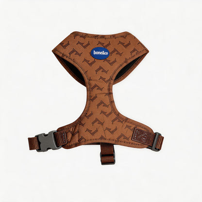 FUREVER365 Houndstooth Pet Harness Leash Set with Poop Bag Dispenser Breathable Dog Vest Chest Strap